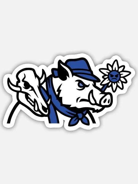 Wildschwein Schaedel Logo - Sticker Größe S (10 x 10 cm) - Mattweiß
