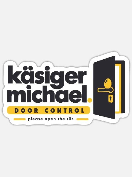 Käsiger Michael Türkontrolle Logo - Sticker Größe S (10 x 10 cm) - Mattweiß