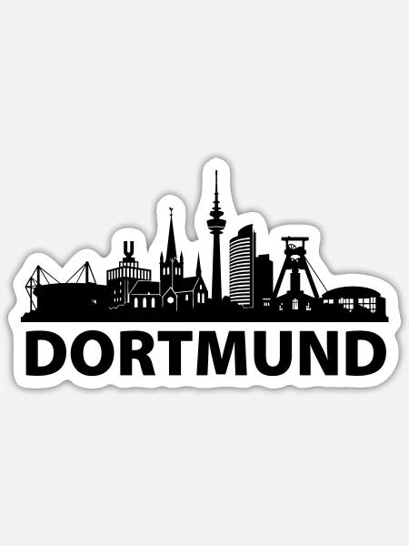 Dortmund Skyline - Sticker Größe S (10 x 10 cm) - Mattweiß