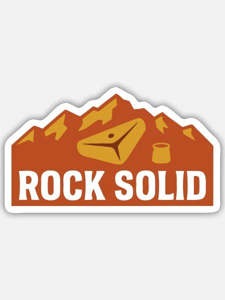 Berg Klettergriff Grafik Logo - Sticker Größe S (10 x 10 cm) - Mattweiß