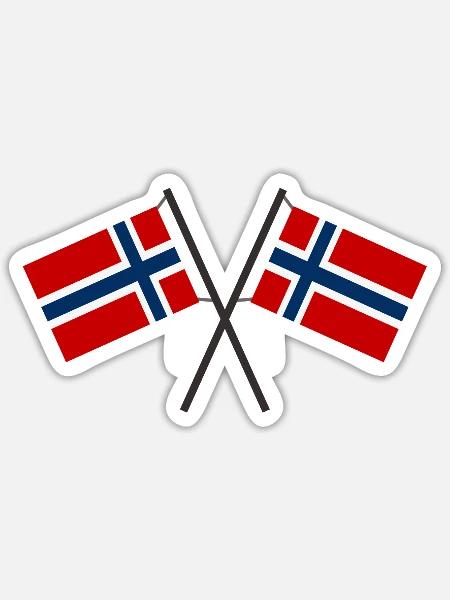 Norwegische Flagge - Sticker Größe S (10 x 10 cm) - Mattweiß