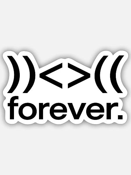 Für immer hin und her - Sticker Größe S (10 x 10 cm) - Mattweiß