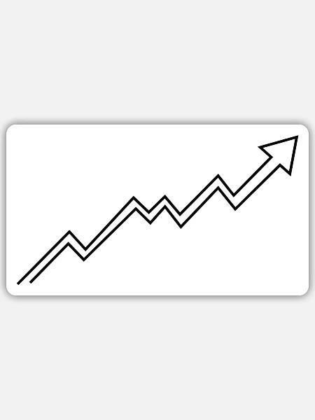 Bullish Trend Arrow - Sticker Größe S (10 x 10 cm) - Mattweiß