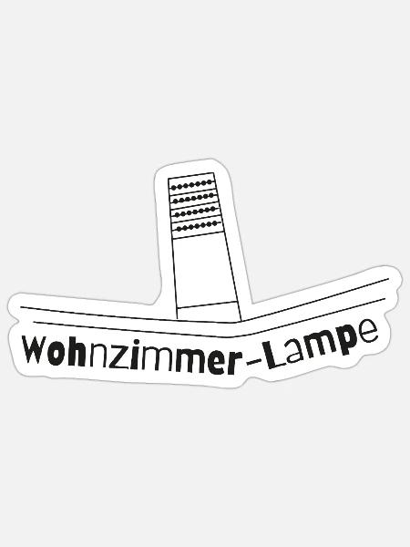 Wohnzimmer-Lampe (dark) - Sticker Größe S (10 x 10 cm) - Mattweiß