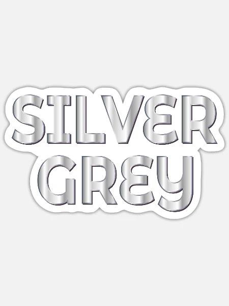 Silbergrau - Sticker Größe S (10 x 10 cm) - Mattweiß