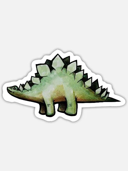 Smaragd-Stego in Aquarell - Sticker Größe S (10 x 10 cm) - Mattweiß