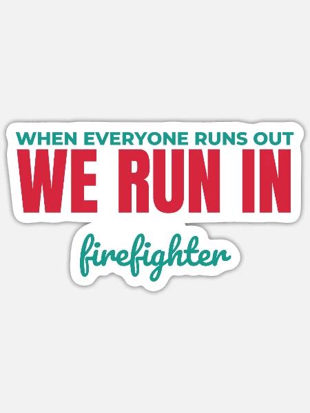 Wir laufen in Feuerwehrentschlossenheit - Sticker Größe S (10 x 10 cm) - Mattweiß
