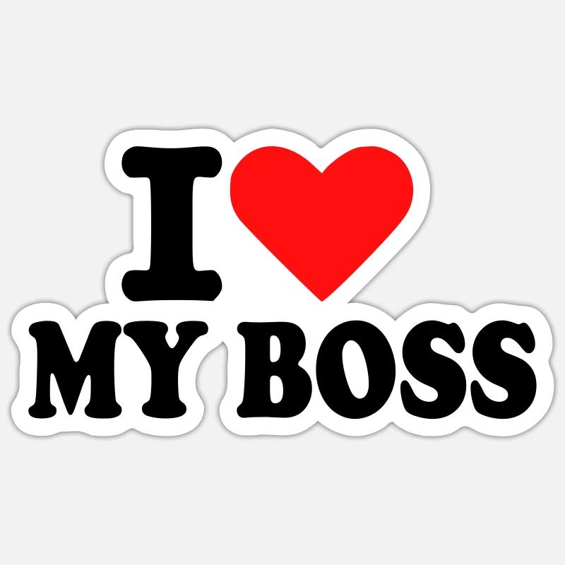 Boss - Chef - Sticker taille S (10 x 10 cm) - blanc mat