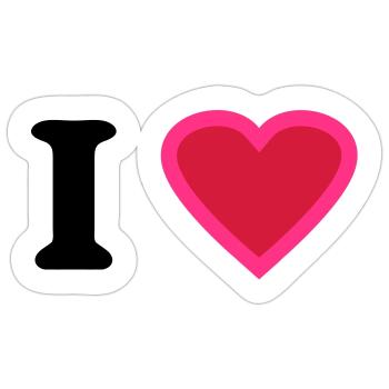i love - Sticker size S (10 x 10 cm) - white matte - Front