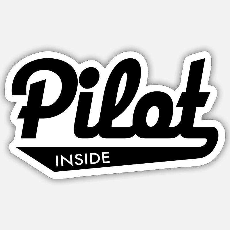 Pilot - Sticker size S (10 x 10 cm) - white matte