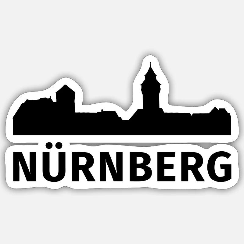 Nuremberg - Sticker taille S (10 x 10 cm) - blanc mat