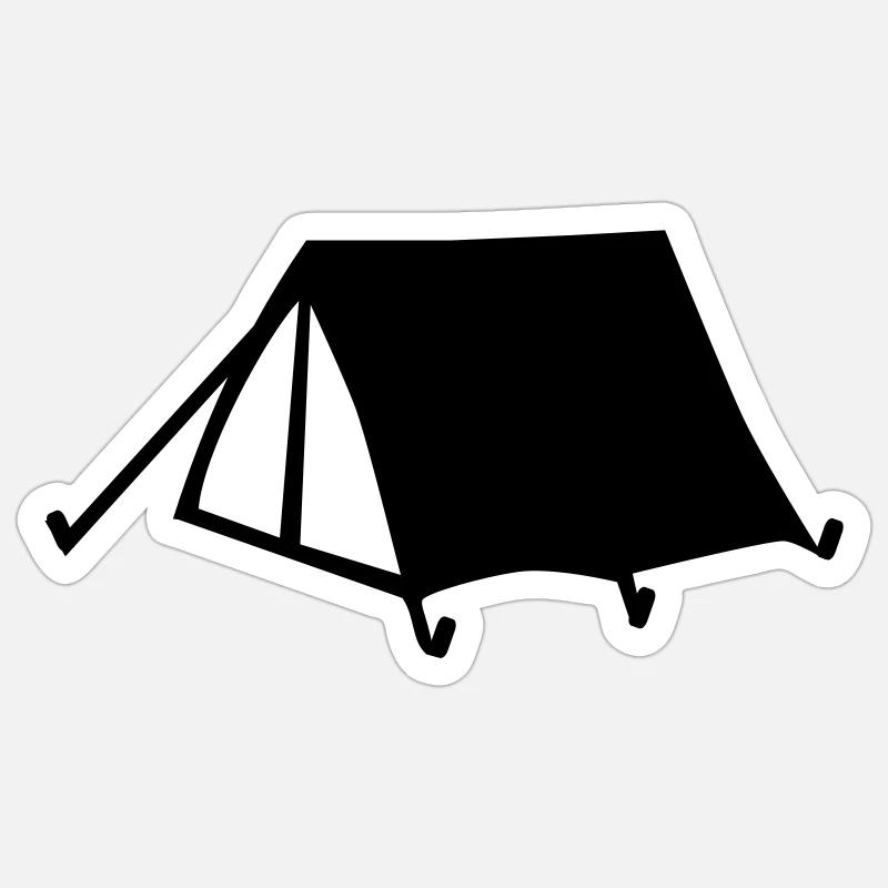 Camping - Tent - Sticker size S (10 x 10 cm) - white matte