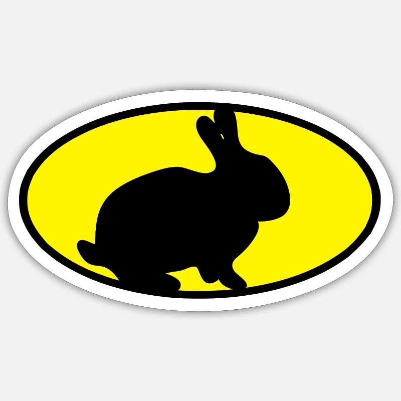 Logo lapin - Sticker taille S (10 x 10 cm) - blanc mat