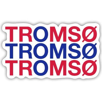 TROMSO Norway Norwegen Norge Norwegische Flagge - Sticker Größe S (10 x 10 cm) - Mattweiß - Vorne