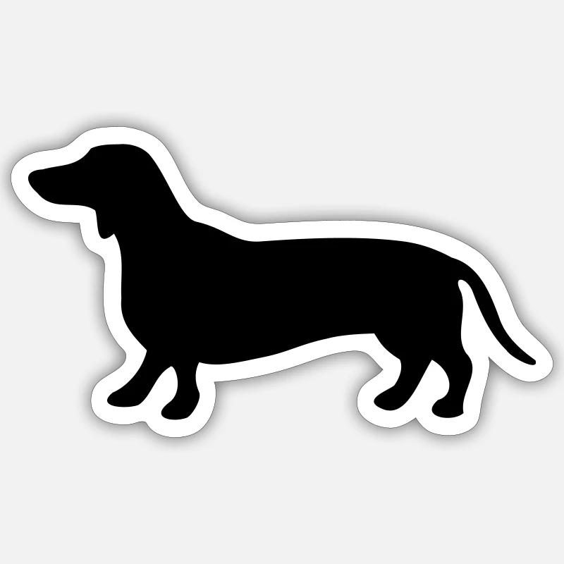 Dackel - Sticker Größe S (10 x 10 cm) - Mattweiß