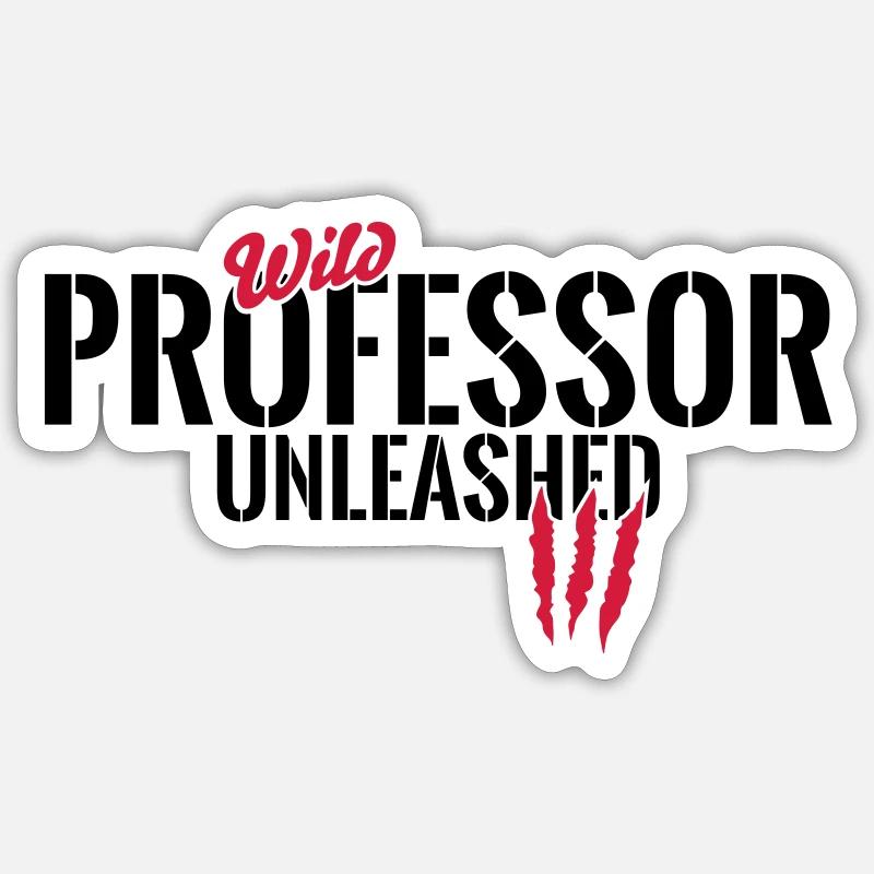 Professeur Wilder unleashed - Sticker taille S (10 x 10 cm) - blanc mat