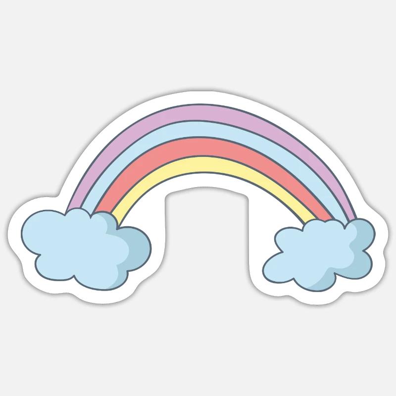Regenbogen - Sticker Größe S (10 x 10 cm) - Mattweiß