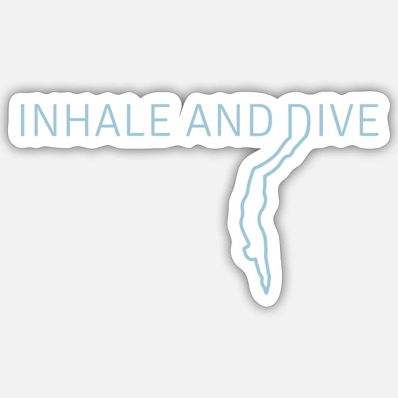 Inhale and Dive - Sticker Größe S (10 x 10 cm) - Mattweiß