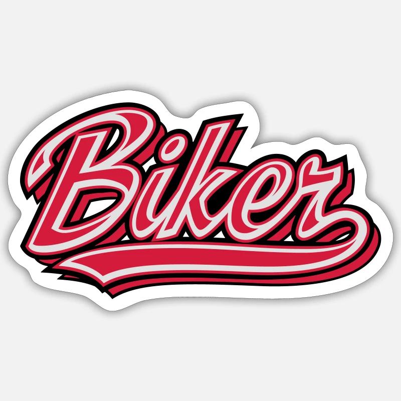 Biker - Sticker Größe S (10 x 10 cm) - Mattweiß