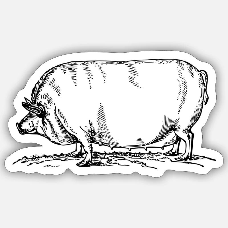 sow - Sticker size S (10 x 10 cm) - white matte