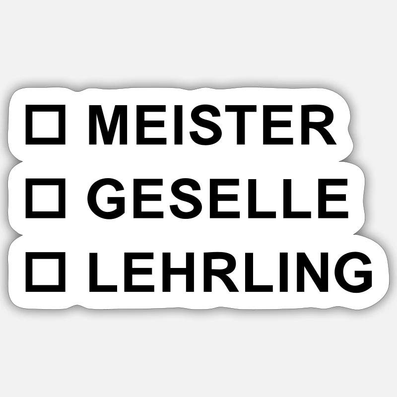Maître Journeyman Apprentice - Sticker taille S (10 x 10 cm) - blanc mat