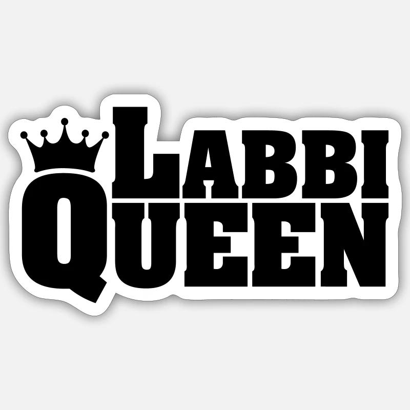 LABBI QUEEN Labrador Retriever Wilsigns - Sticker Größe S (10 x 10 cm) - Mattweiß
