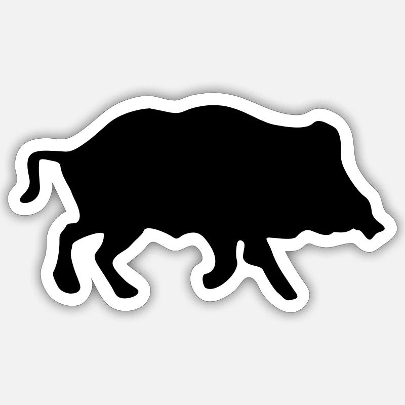 wildsau - Sticker Größe S (10 x 10 cm) - Mattweiß