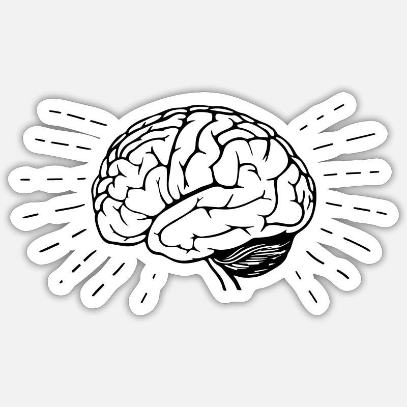 Brain Brain Brain Brain medicine surgery idea - Sticker size S (10 x 10 cm) - white matte