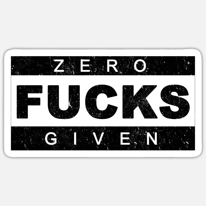Zero fucks given - Sticker Größe S (10 x 10 cm) - Mattweiß