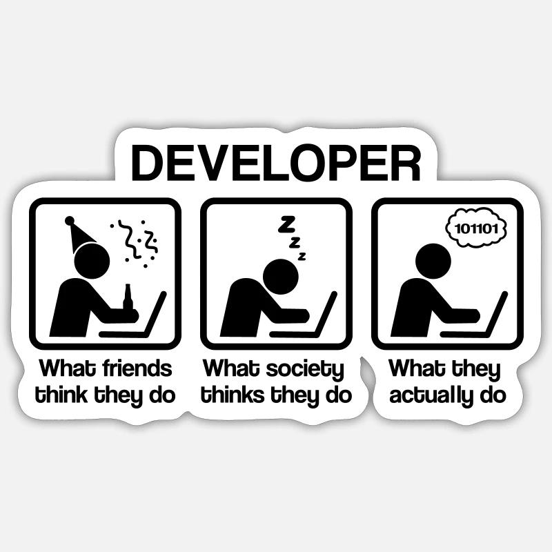 Developer - What my friends think I do Sticker Größe S (10 x 10 cm)