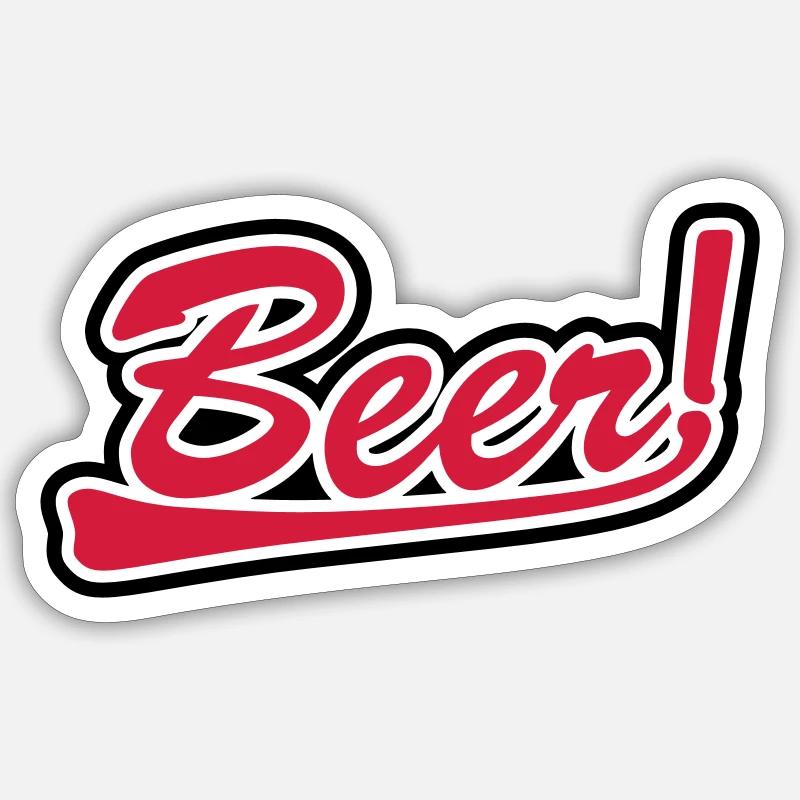 Bière - Sticker taille S (10 x 10 cm) - blanc mat