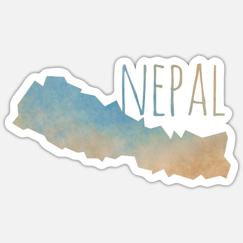 Nepal - Sticker Größe S (10 x 10 cm) - Mattweiß