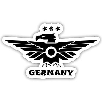 Adler Deutschland Germany schwarz black - Sticker Größe S (10 x 10 cm) - Mattweiß - Vorne