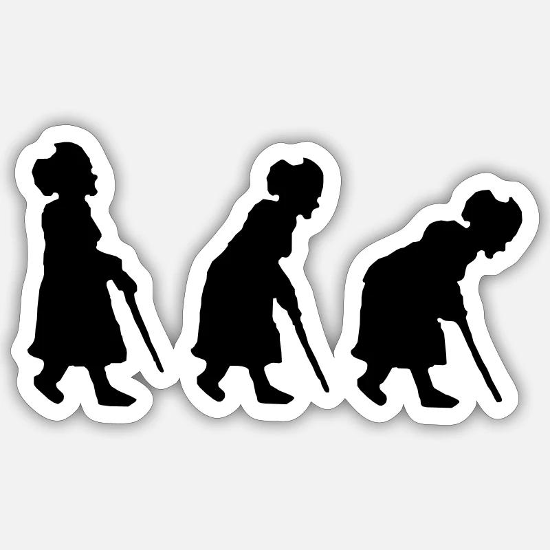 grandma re-evolution Sticker size S (10 x 10 cm)