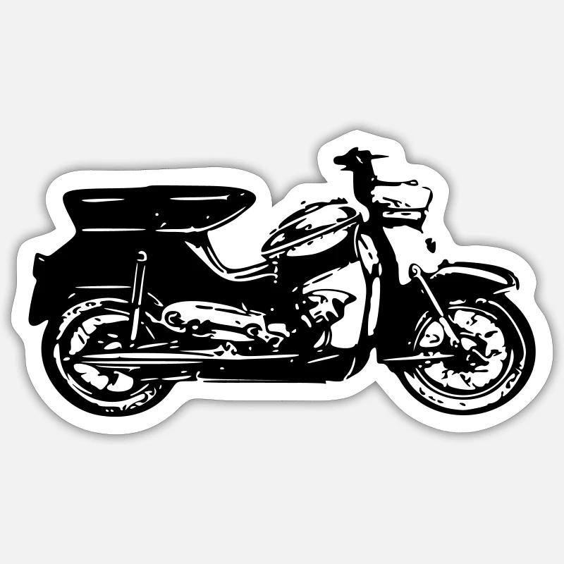 Mofa DS 50 Moped - Sticker size S (10 x 10 cm) - white matte