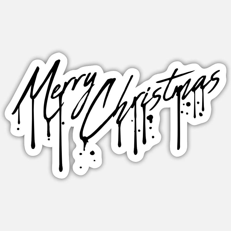 graffiti drops design cool have a merry christma Sticker size S (10 x 10 cm)