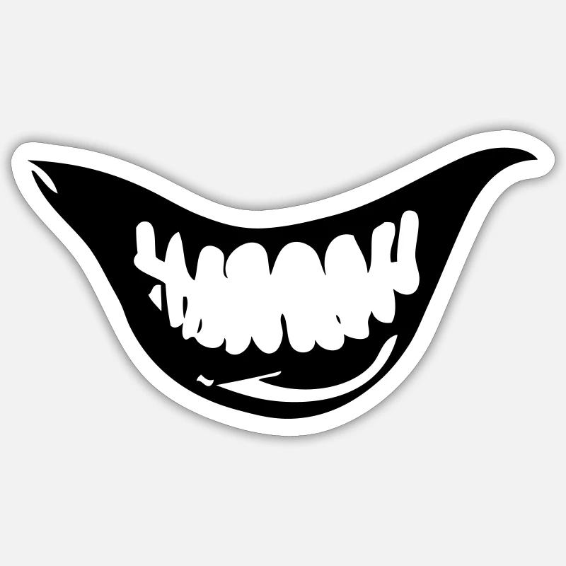 Evil grin - Sticker size S (10 x 10 cm) - white matte