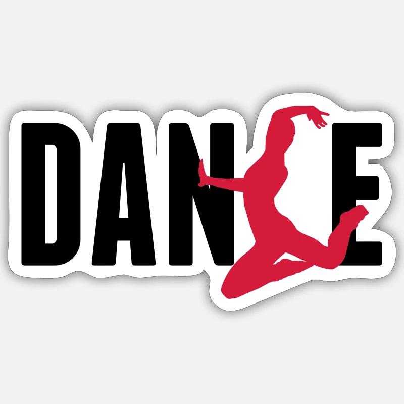 dance - Sticker taille S (10 x 10 cm) - blanc mat