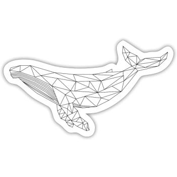 Wal "Geo Black" - Sticker Größe S (10 x 10 cm) - Mattweiß - Vorne