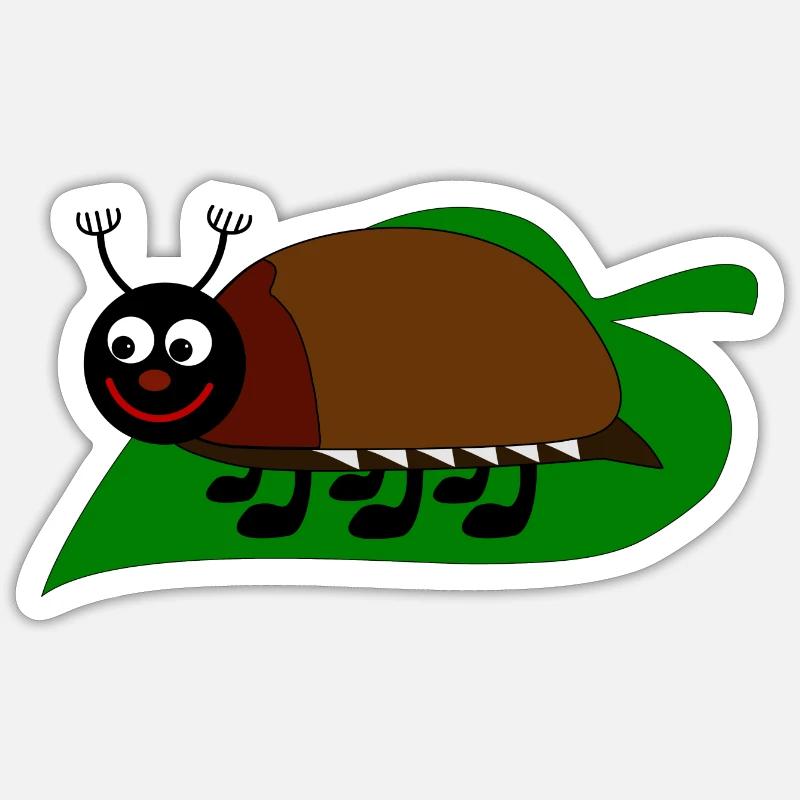 Maikäfer auf einem Blatt Sticker taille S (10 x 10 cm)