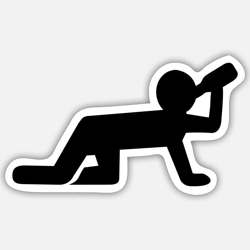 Alcool - Sticker taille S (10 x 10 cm) - blanc mat