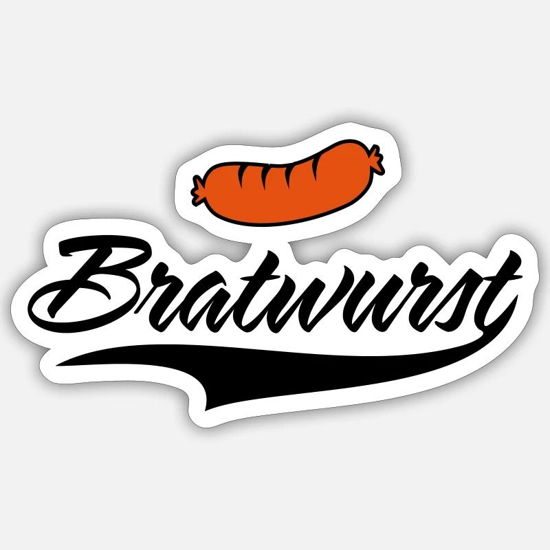 saucisse - Sticker taille S (10 x 10 cm) - blanc mat