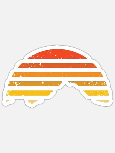 Berge Sonne Silhouette coole Geschenkidee - Sticker Größe S (10 x 10 cm) - Mattweiß