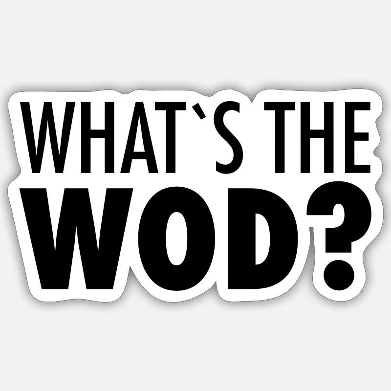 What´s The WOD - Sticker taille S (10 x 10 cm) - blanc mat