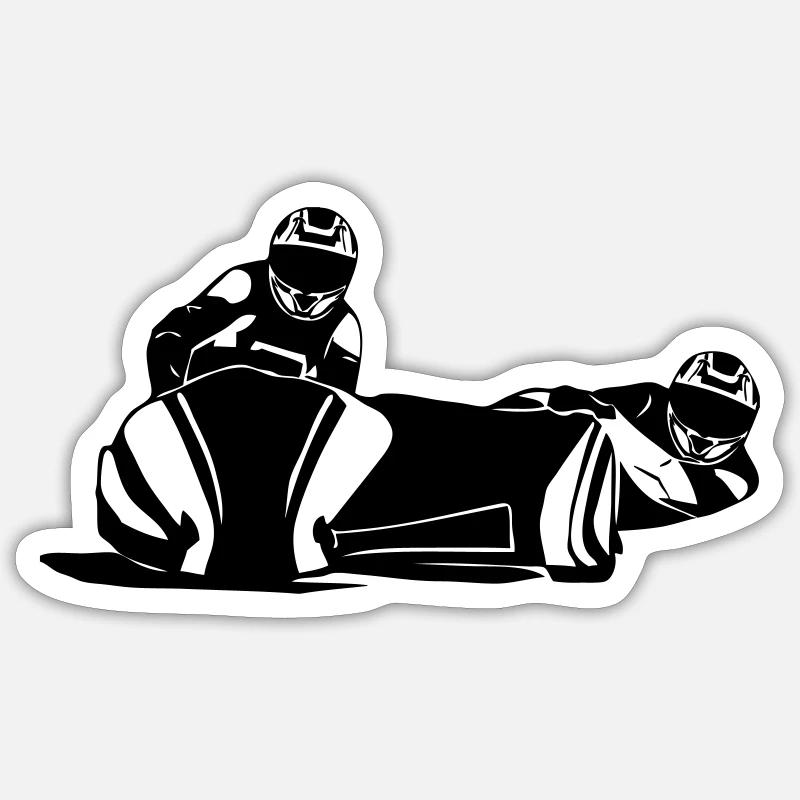 Sidecar Race - Sidecar Race - Course de Sidecar - Sticker taille S (10 x 10 cm) - blanc mat