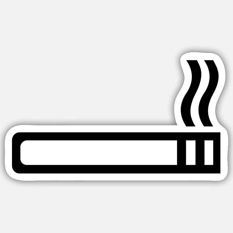 Cigarette - Sticker size S (10 x 10 cm) - white matte