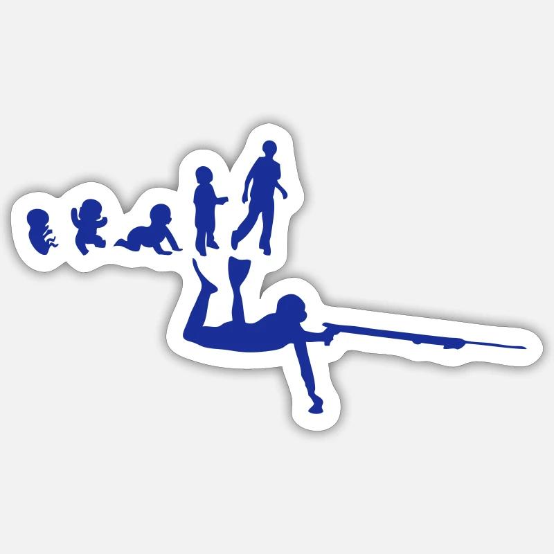 underwater shooting evolution - Sticker size S (10 x 10 cm) - white matte