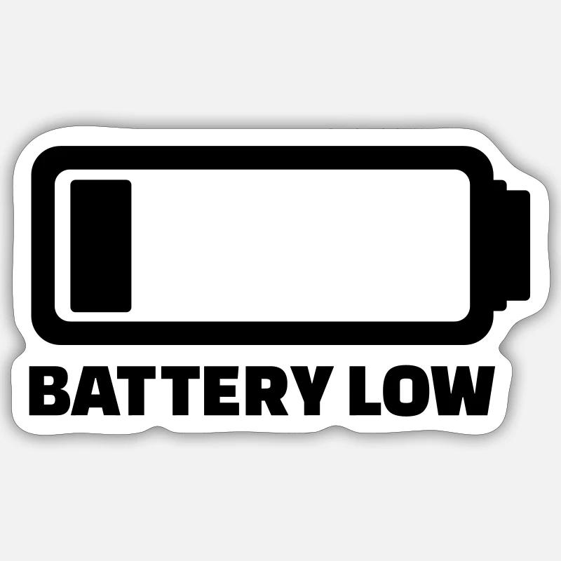 Battery - Sticker size S (10 x 10 cm) - white matte