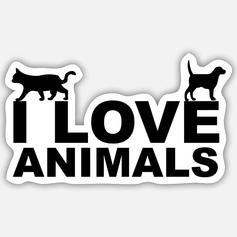 Animals - Sticker taille S (10 x 10 cm) - blanc mat