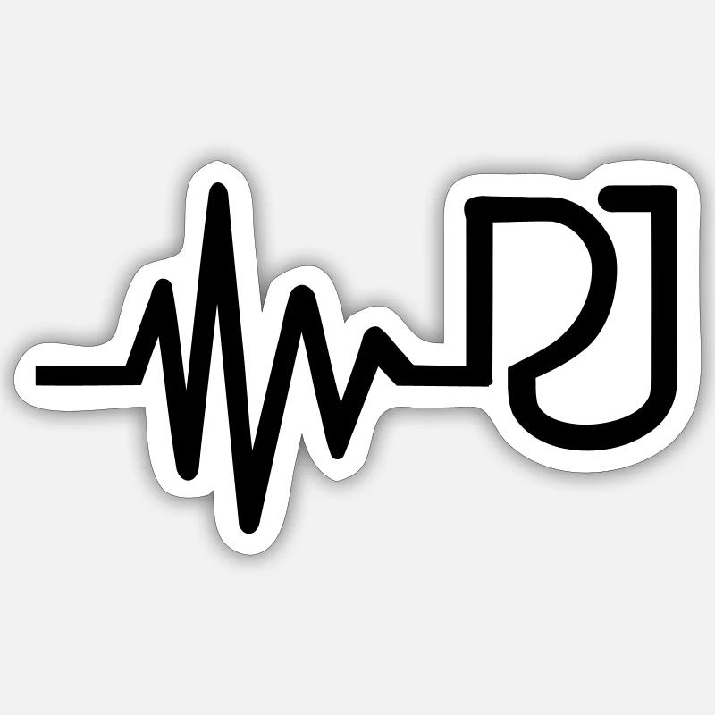 DJ - Sticker size S (10 x 10 cm) - white matte